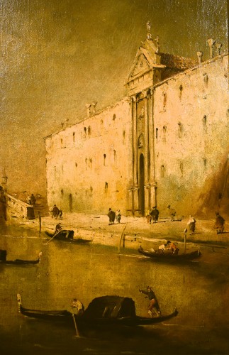 Louis XV - Venise, le Canal des Mendiants - école vénitienne du XIXe siècle